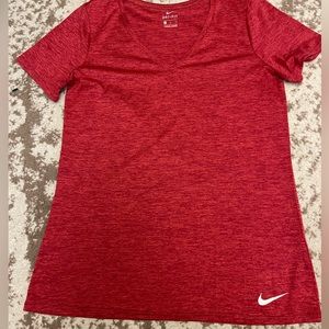 Nike red marled dri-fit workout top